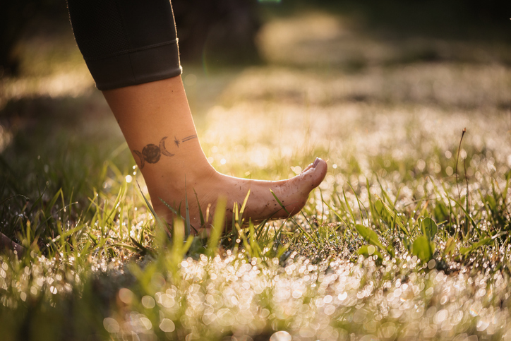 Woman Doing Walking Meditation