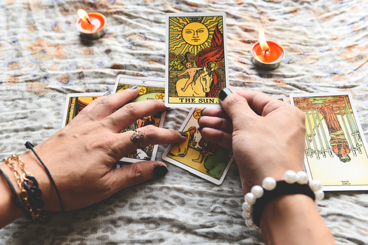 Tarot Reader with Sun Card