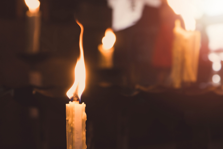 Single Candle Burning