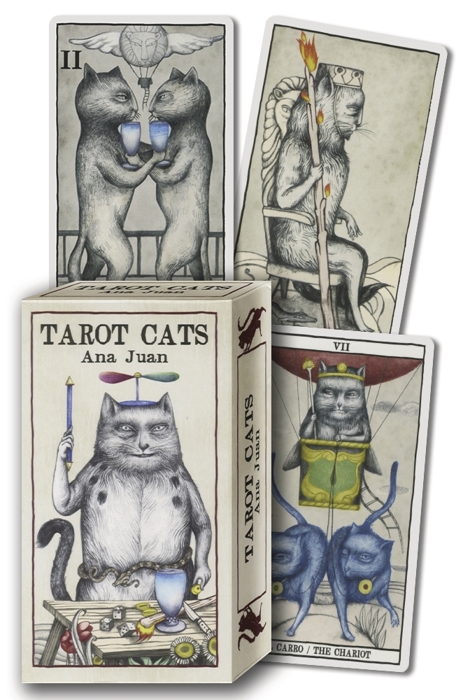 AzureGreen Yoga Cats Tarot Cards by Borris & DeNicola 